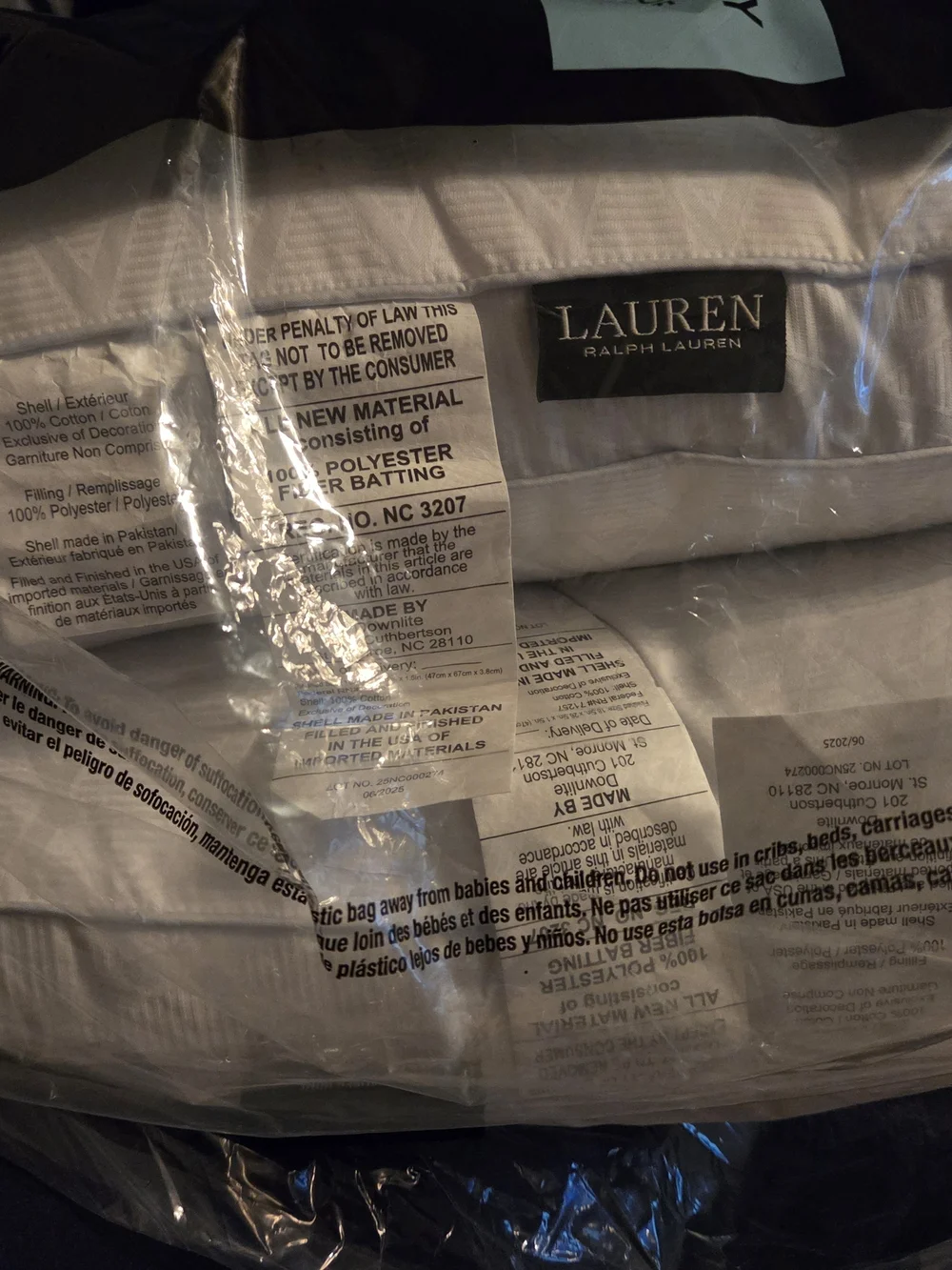 Lauren Ralph Lauren White Twin Pillow Pack - Bronze Comfort